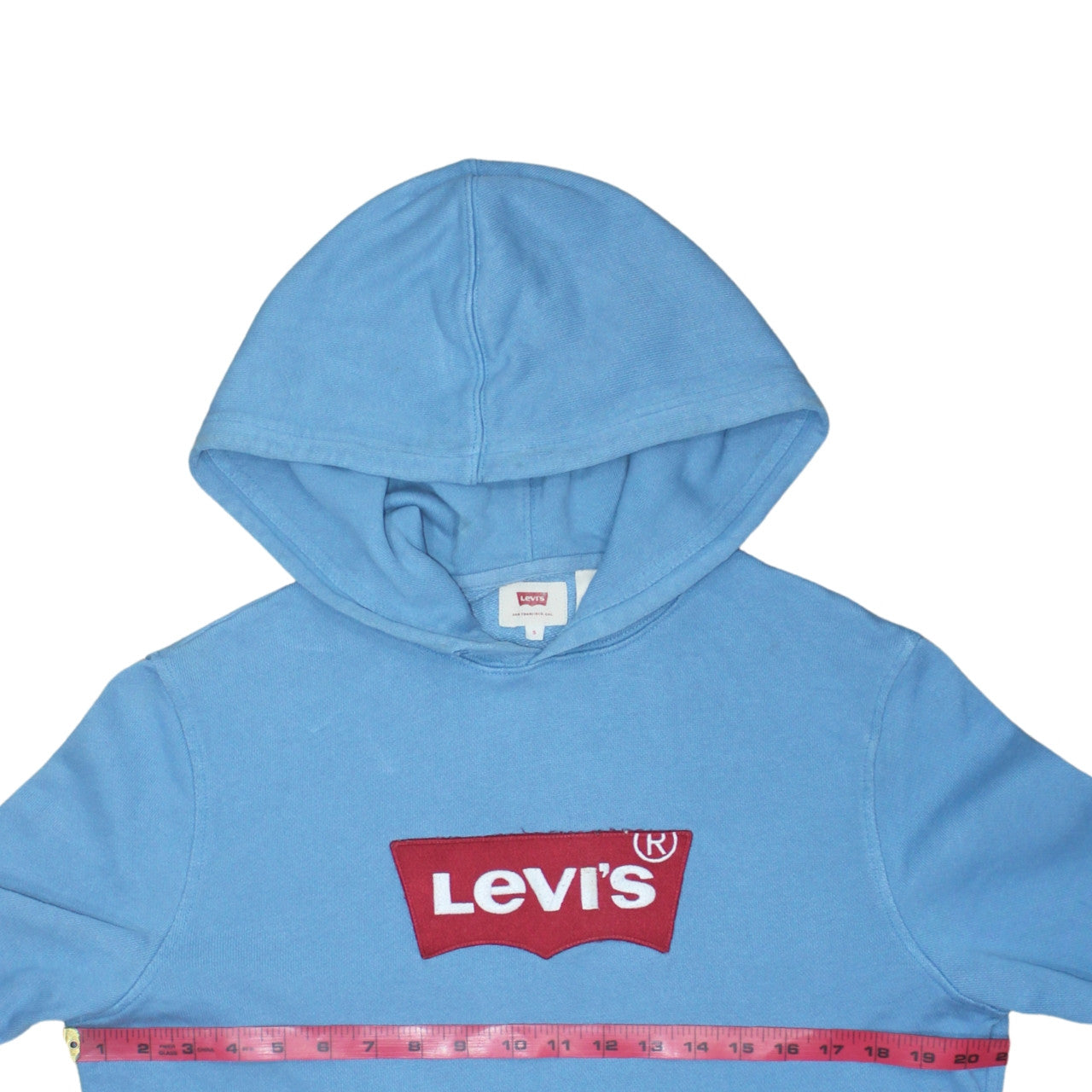 Levi's Men's Blue Pullover Hoodie Small Logo Graphic Cotton