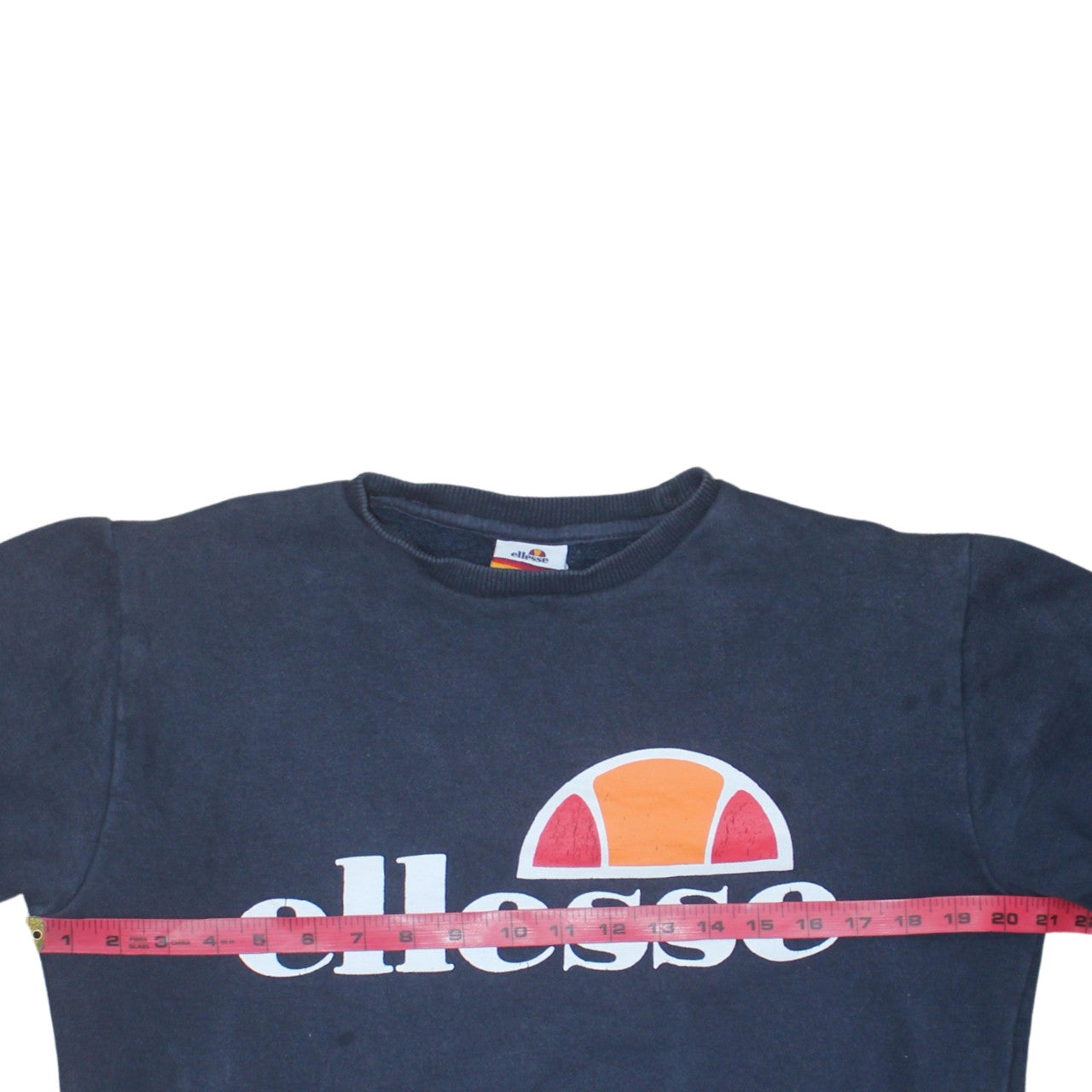 Ellesse Men's Blue Small Pullover Crew Neck Logo Sweatshirt