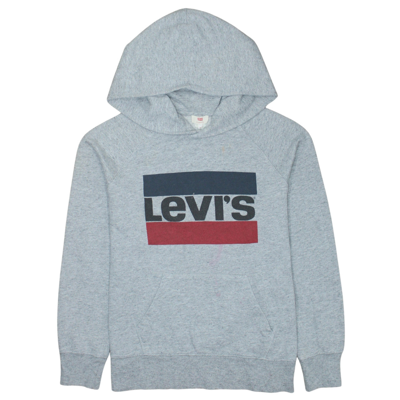 Levi's Men's Grey XS Pullover Hoodie with Logo Print