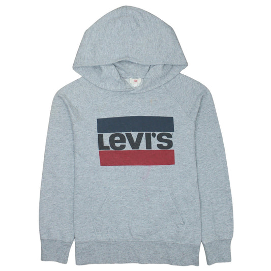 Levi's Men's Grey XS Pullover Hoodie with Logo Print
