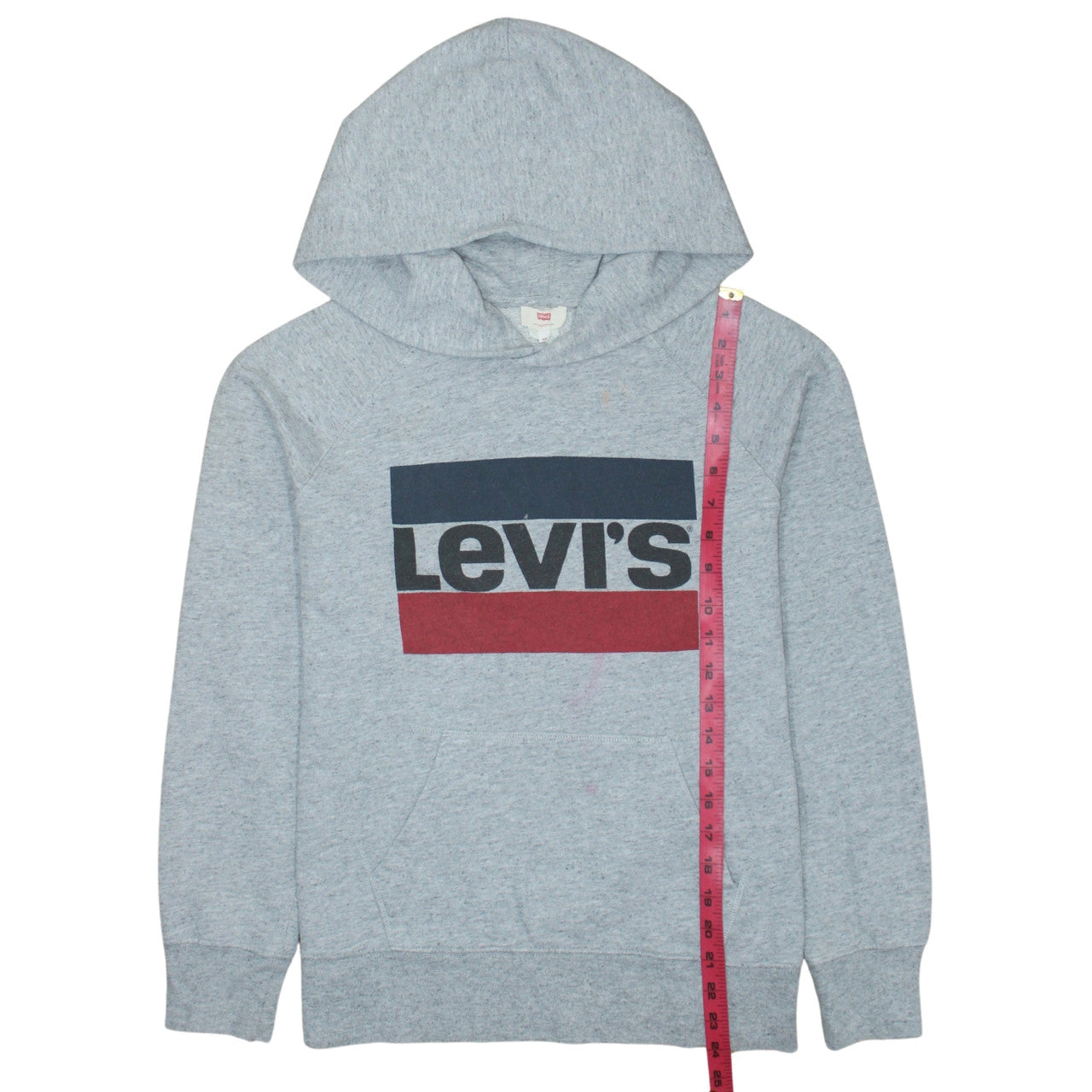Levi's Men's Grey XS Pullover Hoodie with Logo Print