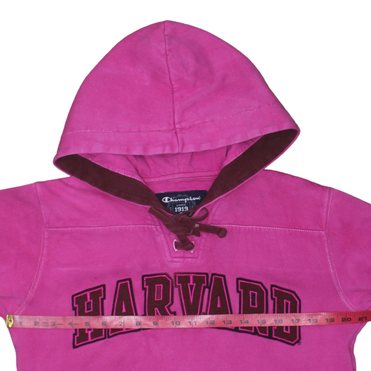 Champion Women’s Pink Harvard Lace-Up Hoodie Size S