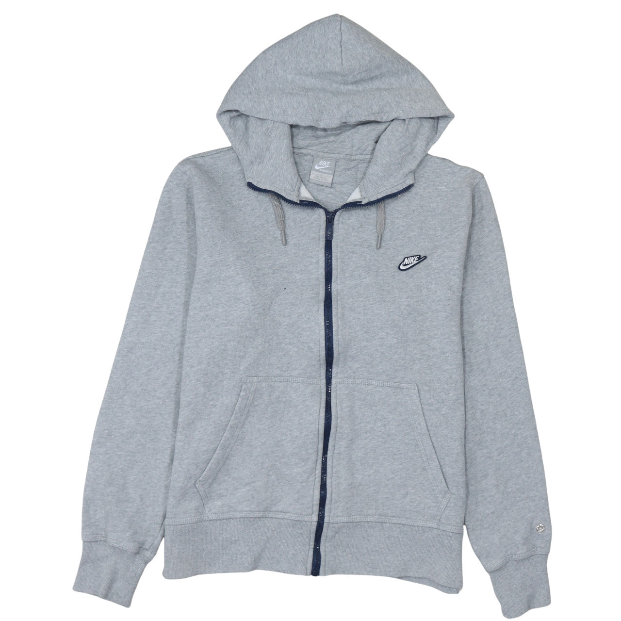 Nike Men's Grey Full Zip Hoodie L Sportswear Cotton Blend
