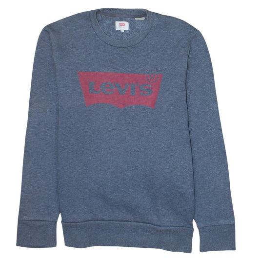 Levi's Men's Blue Logo Crew Neck Sweatshirt L Regular Fit