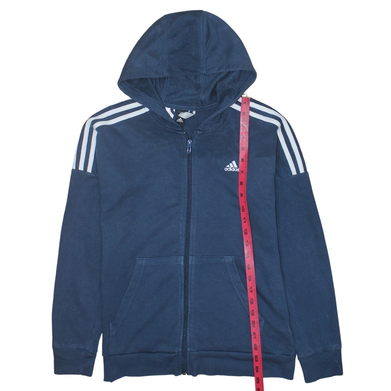 Adidas Boys Blue Full Zip Hoodie 13-14 Years Sports Fleece Sweatshirt