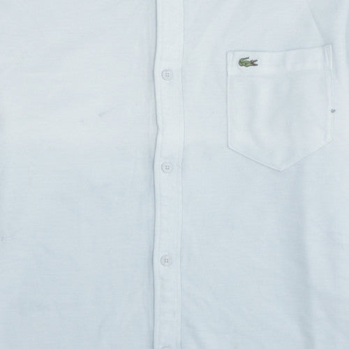 Lacoste Men's Blue Slim Fit Long Sleeve Button-Up Shirt L
