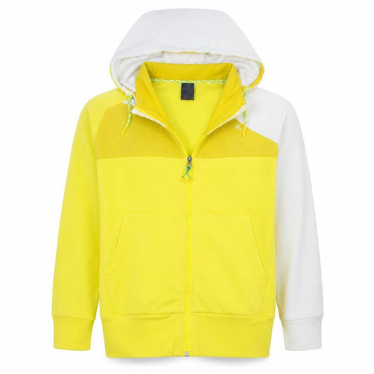 Adidas Womens Yellow White Full Zip Hoodie UK 10 Sports Casual