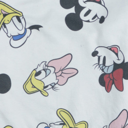 Disney Women White XS Pullover Sweatshirt with Mickey & Friends Print