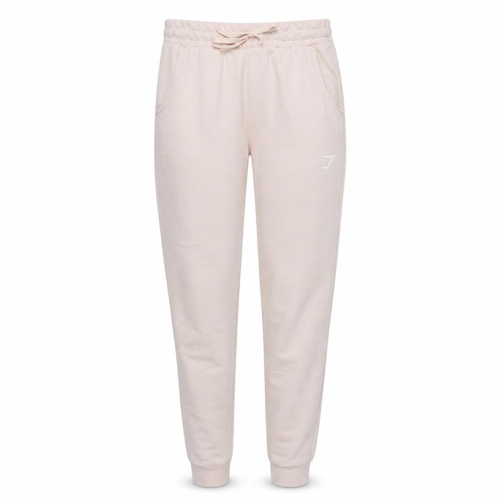 Gymshark Womens Beige Jogger Sweatpants Small Cotton Blend