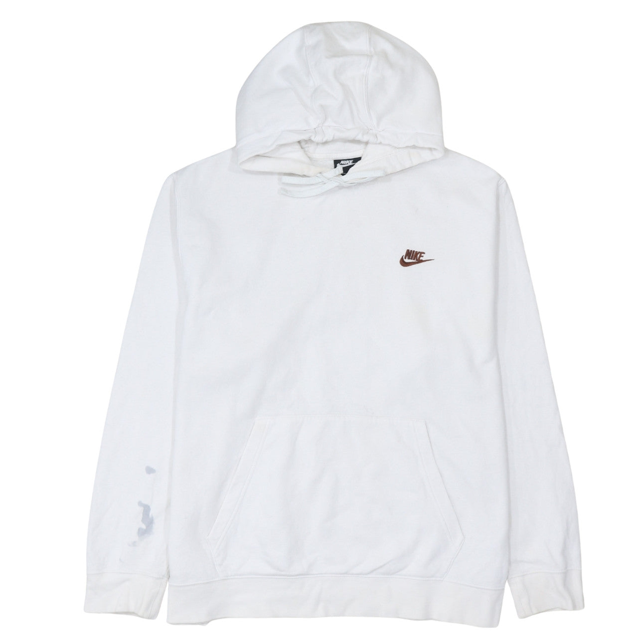 Nike Men's White XL Pullover Hoodie with Logo Pocket
