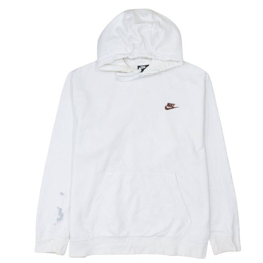 Nike Men's White XL Pullover Hoodie with Logo Pocket