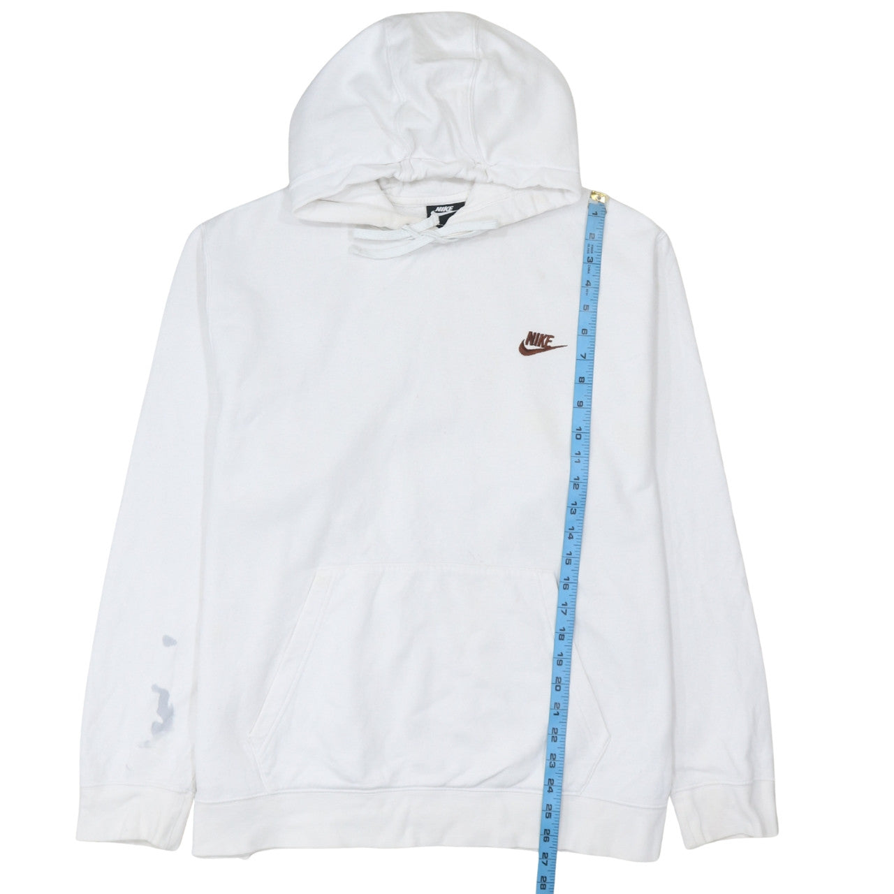 Nike Men's White XL Pullover Hoodie with Logo Pocket