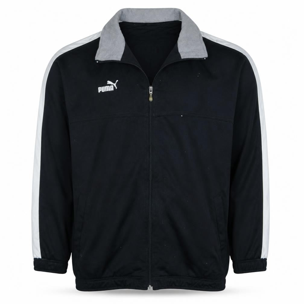Puma Men's Black 2XL Track Jacket with Zip and Grey Collar