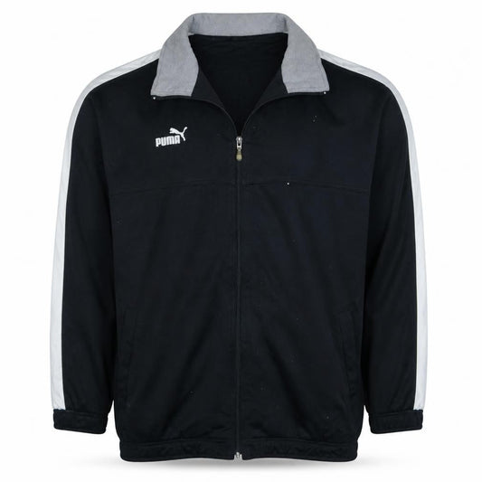 Puma Men's Black 2XL Track Jacket with Zip and Grey Collar