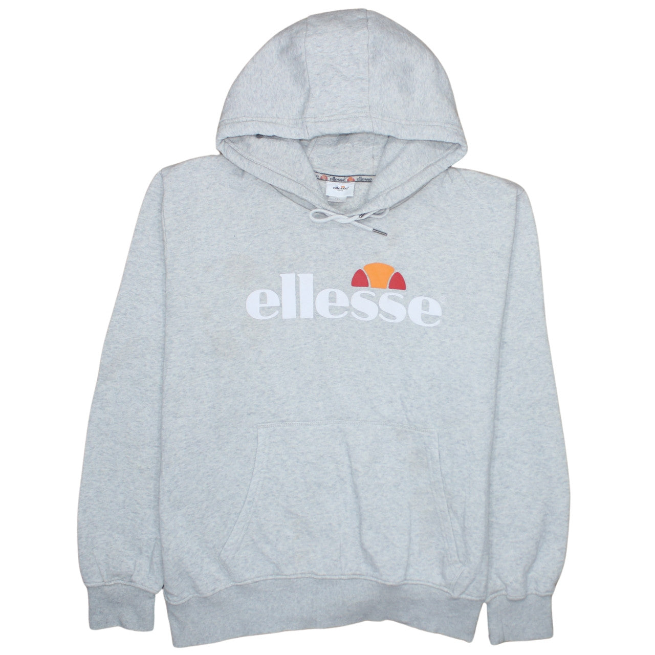Ellesse Mens Grey 2XL Pullover Hoodie Fleece Logo Sweatshirt