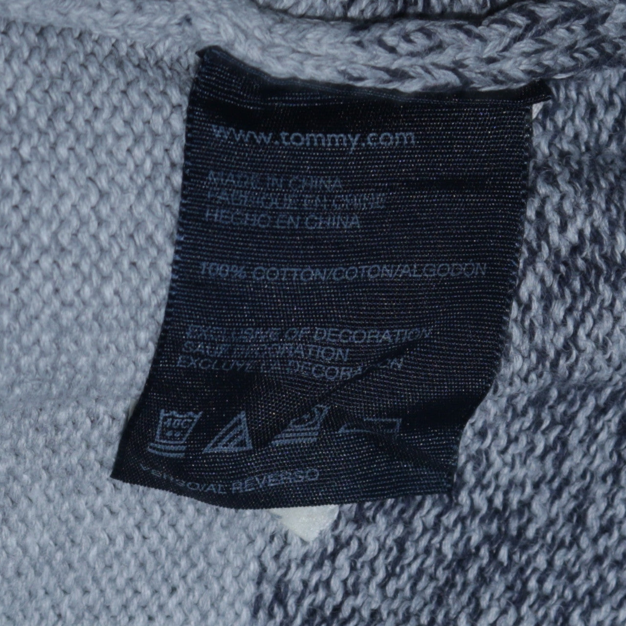 Tommy Hilfiger Womens Grey Striped Cotton 1/4 Zip Jumper M