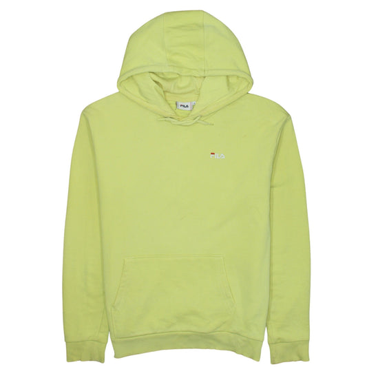 FILA Men Yellow Pullover Hoodie L Regular Fit Cotton Blend