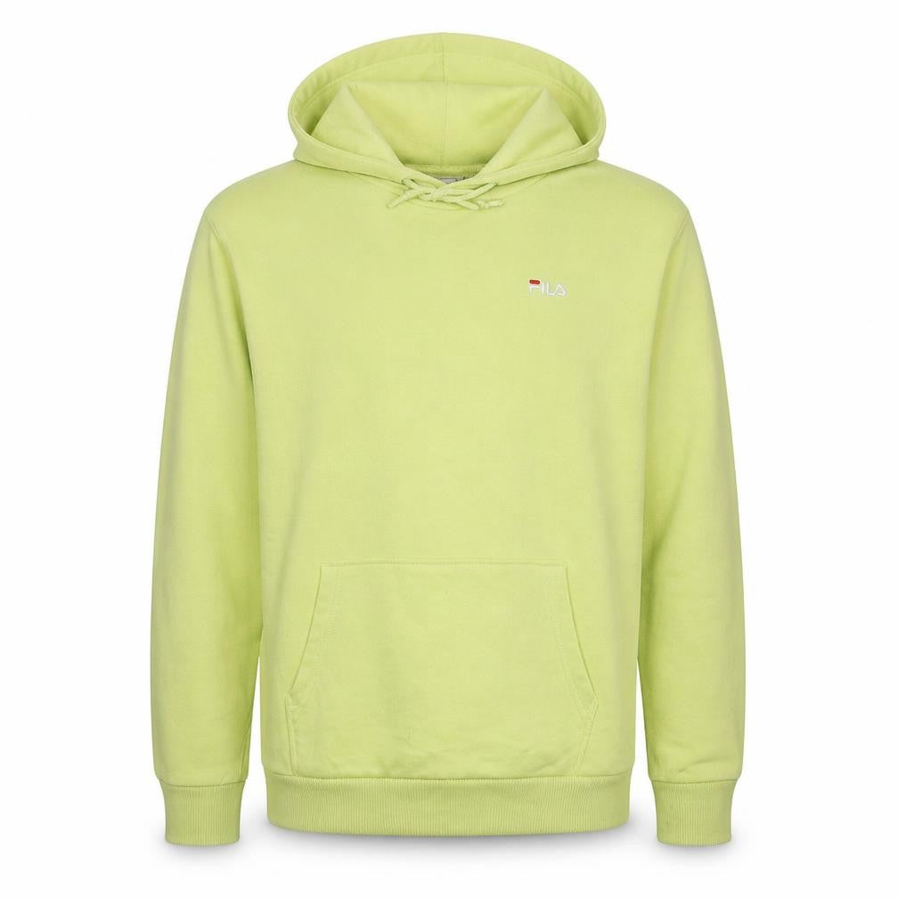 Fila Men Yellow Pullover Hoodie L Regular Fit Cotton Blend