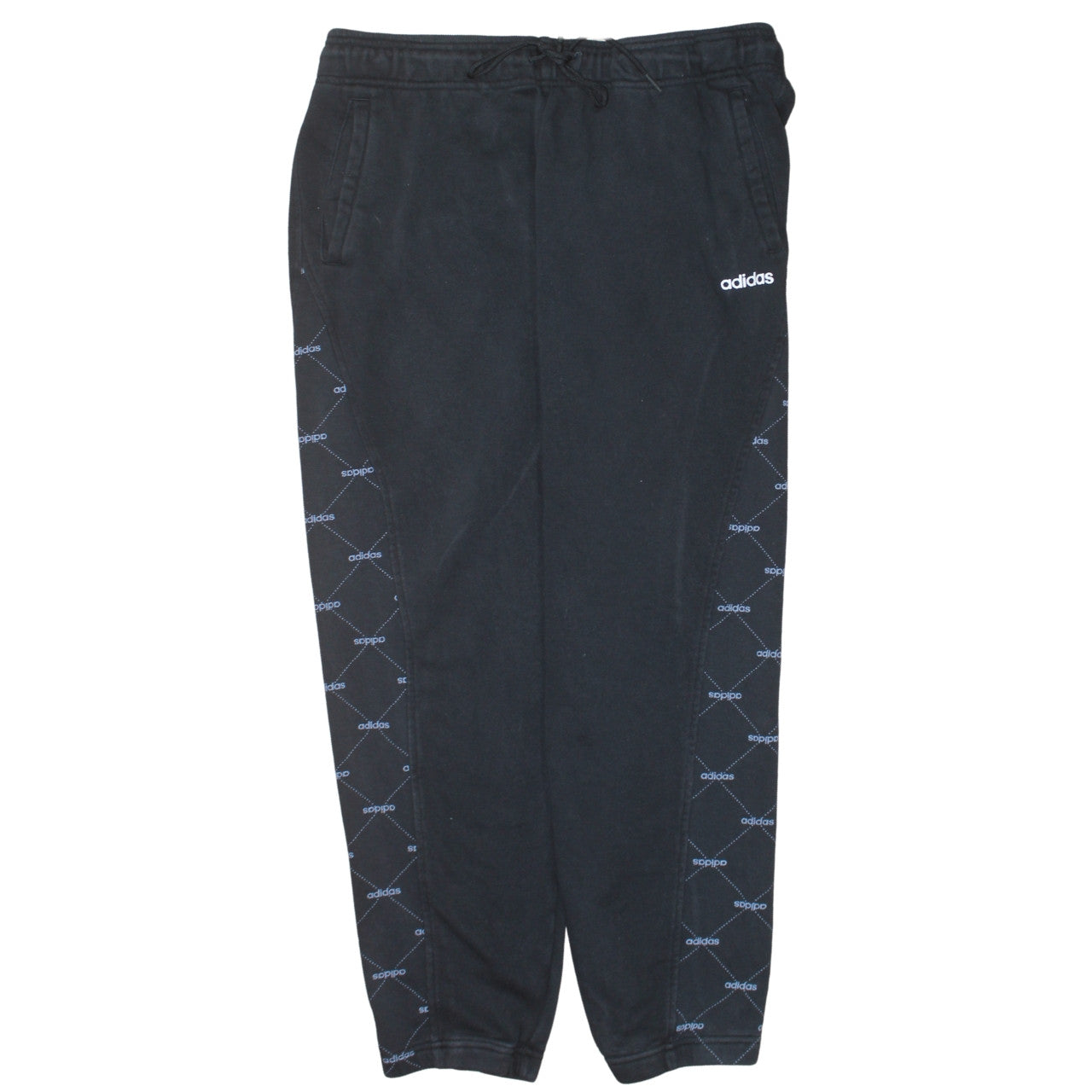 Adidas Womens Black Jogger Sweatpants L Elastic Waist Drawstring Pockets