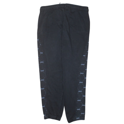 Brand and care label for Adidas women’s black jogger sweatpants l elastic waist drawstring pockets