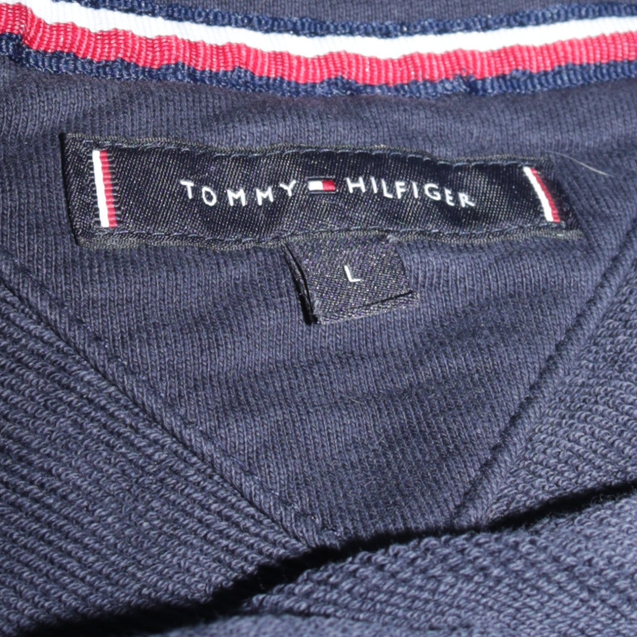 Tommy Hilfiger Men's Black Full Zip Hoodie L Classic Logo