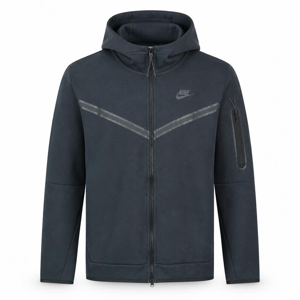 Nike Men's Black Full Zip Hoodie M Cotton Blend Classic Style