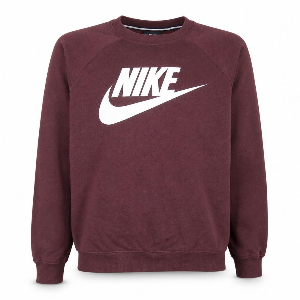 Nike Mens Brown Pullover Sweatshirt Small Crew Neck Logo Print