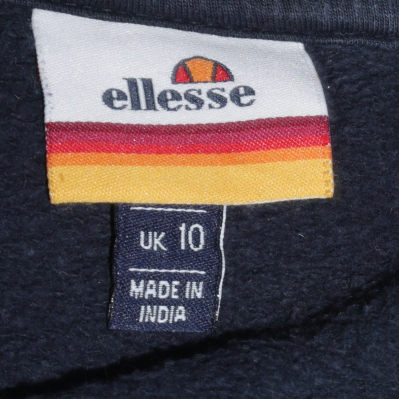 Ellesse Womens Navy Blue Sweatshirt UK 10 Cotton Blend Crew Neck