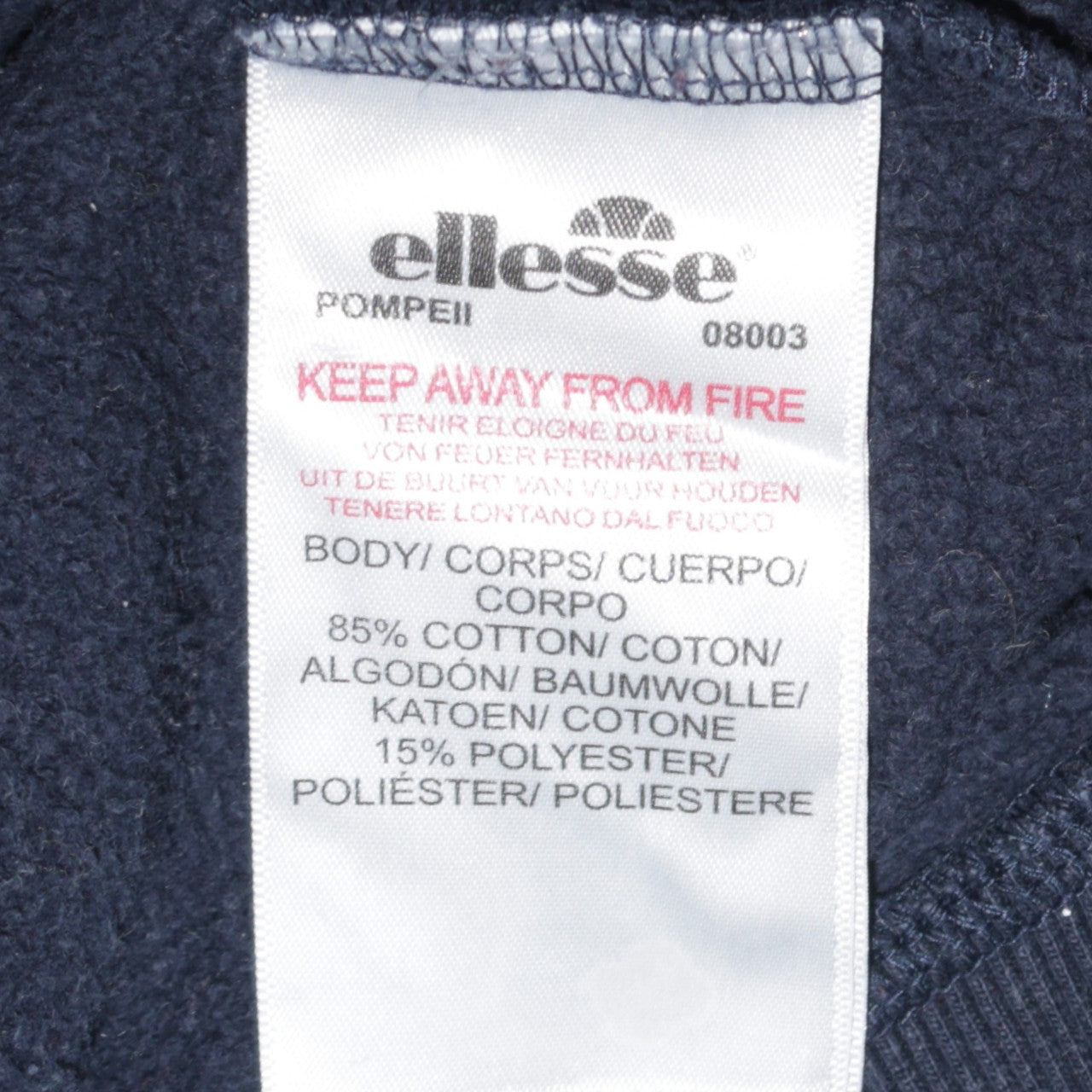 Ellesse Womens Navy Blue Sweatshirt UK 10 Cotton Blend Crew Neck