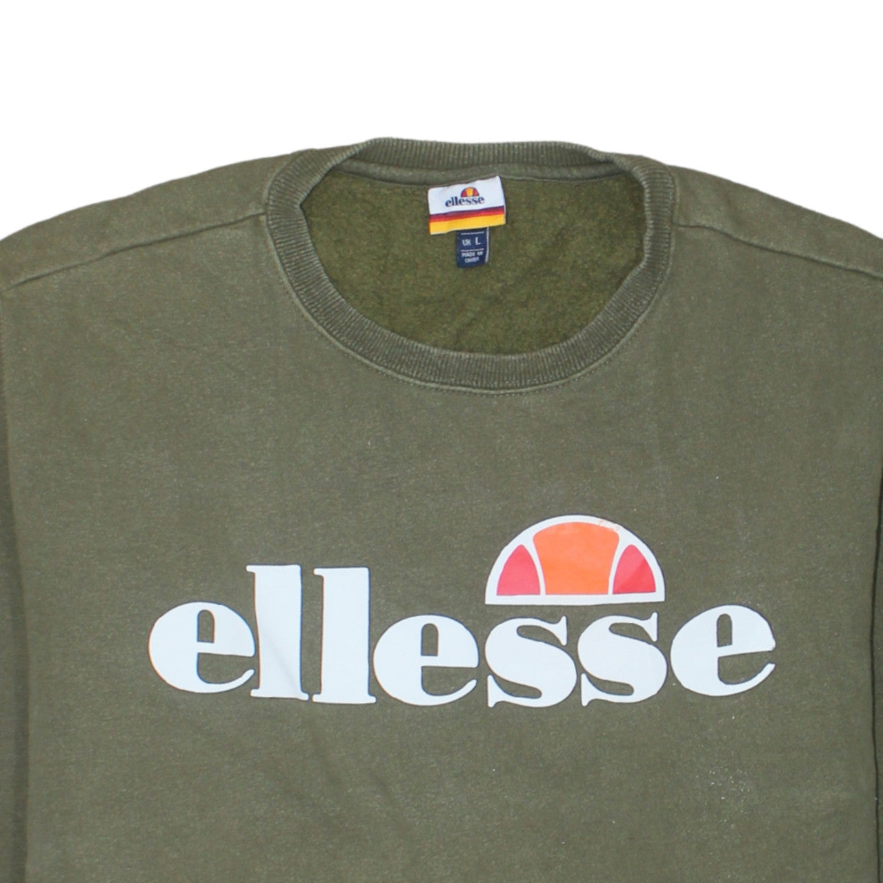 Ellesse Men's Green Crew Neck Pullover Sweatshirt Size L