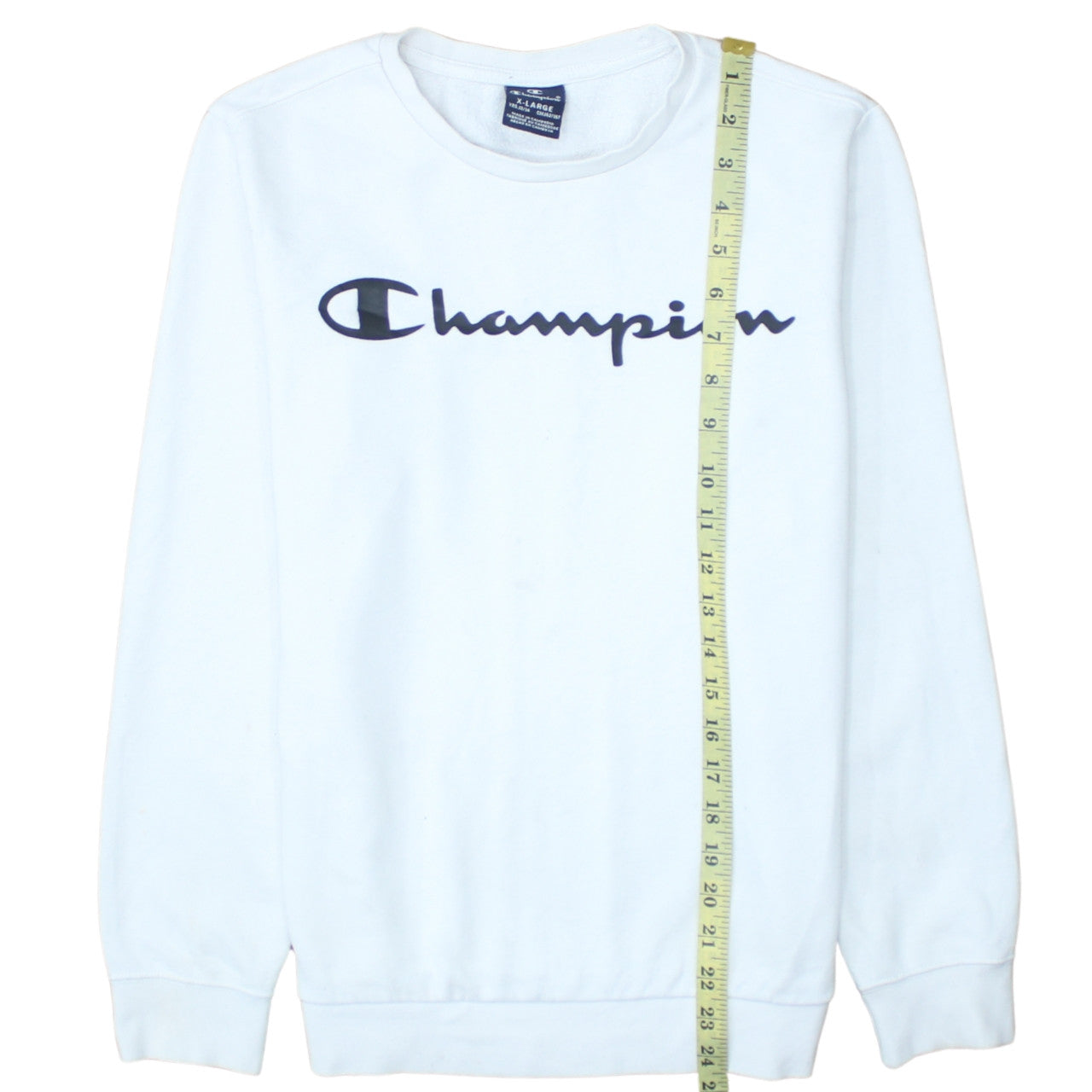 Champion Boys White Pullover Sweatshirt X-Large 13-14 Years Logo Crew Neck