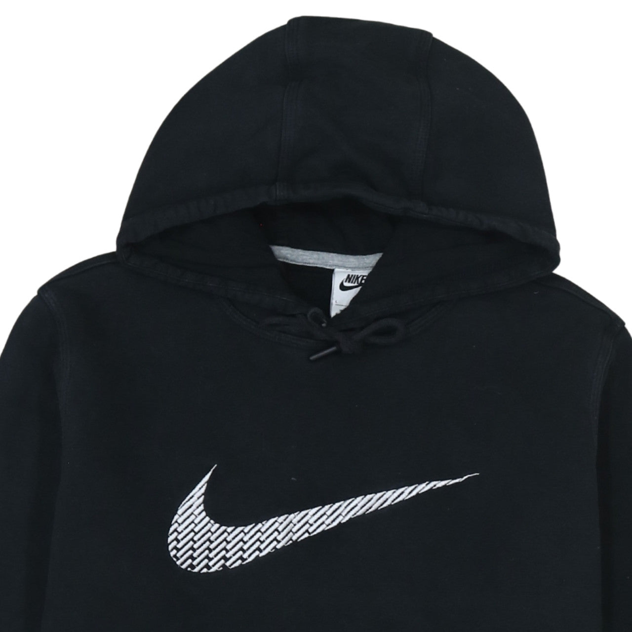 Nike Men's Black Large Pullover Hoodie with Logo Design