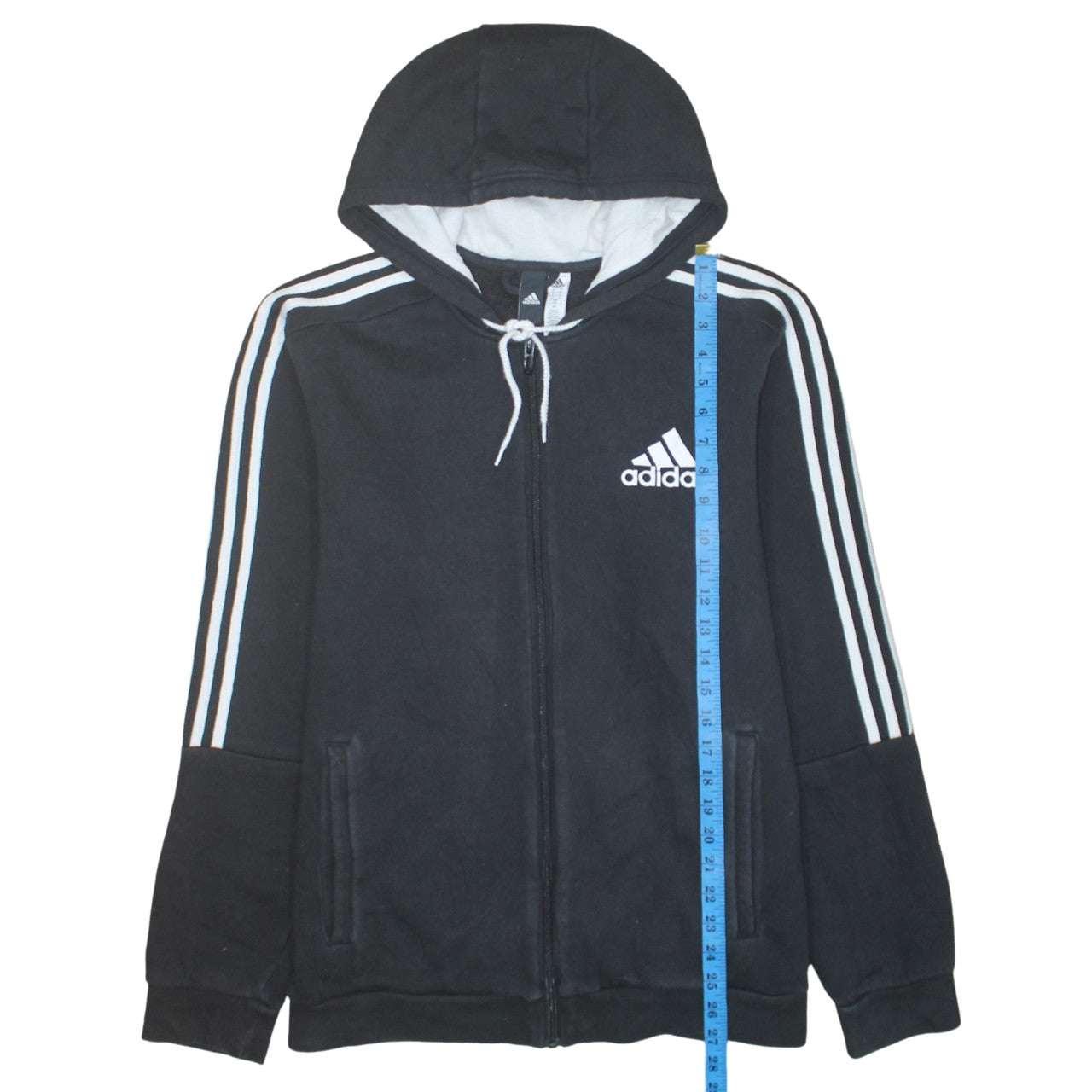 Adidas Men's Black Full Zip Hoodie L Sports Fleece Sweatshirt