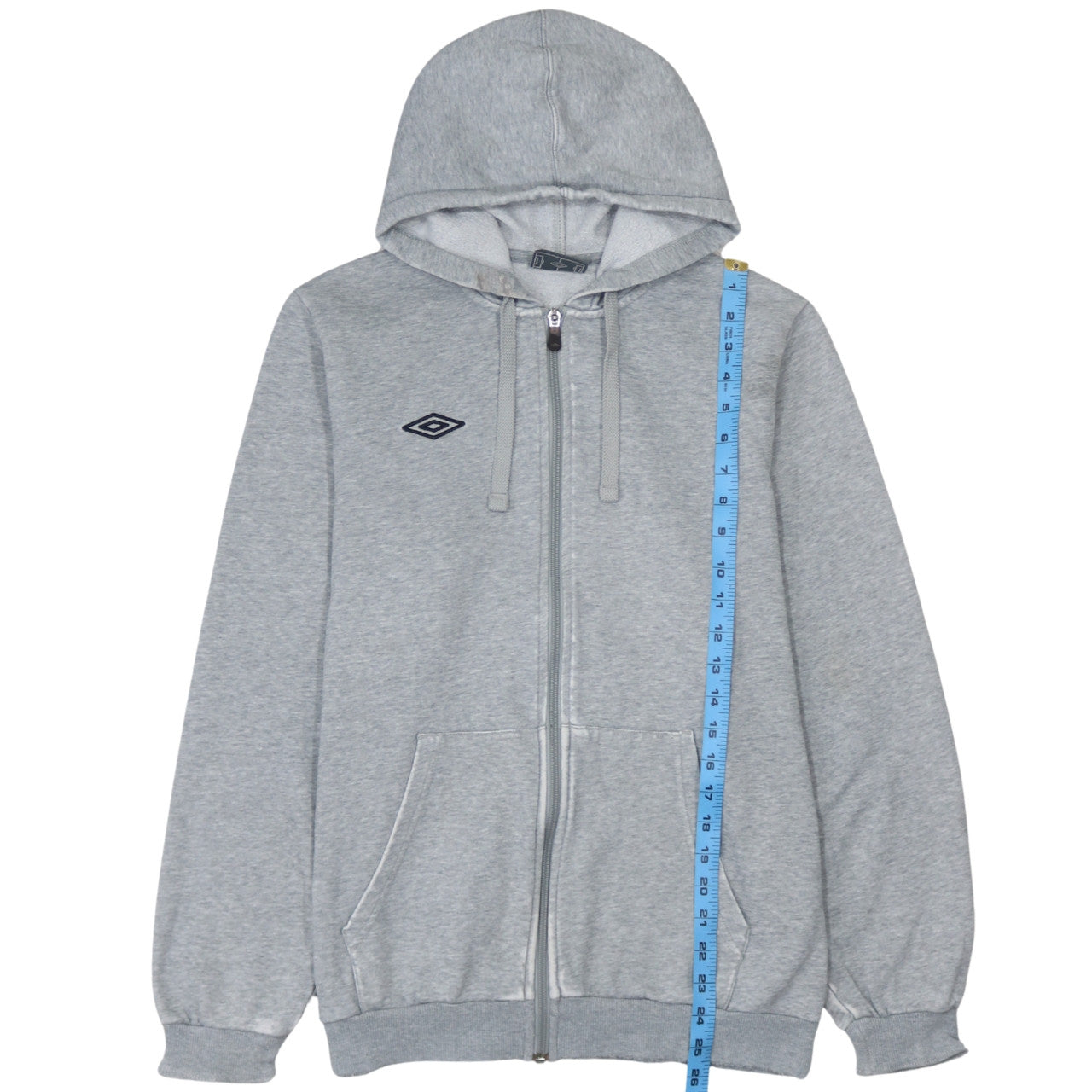 Umbro Men's Grey Full Zip Hoodie L Regular Fit Sportswear