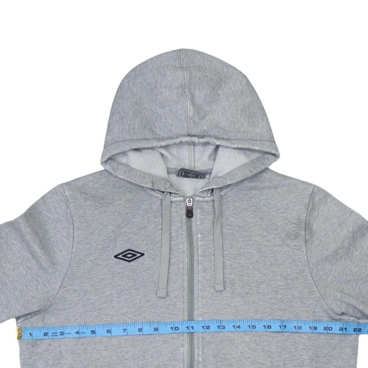 Umbro Men's Grey Full Zip Hoodie L Regular Fit Sportswear