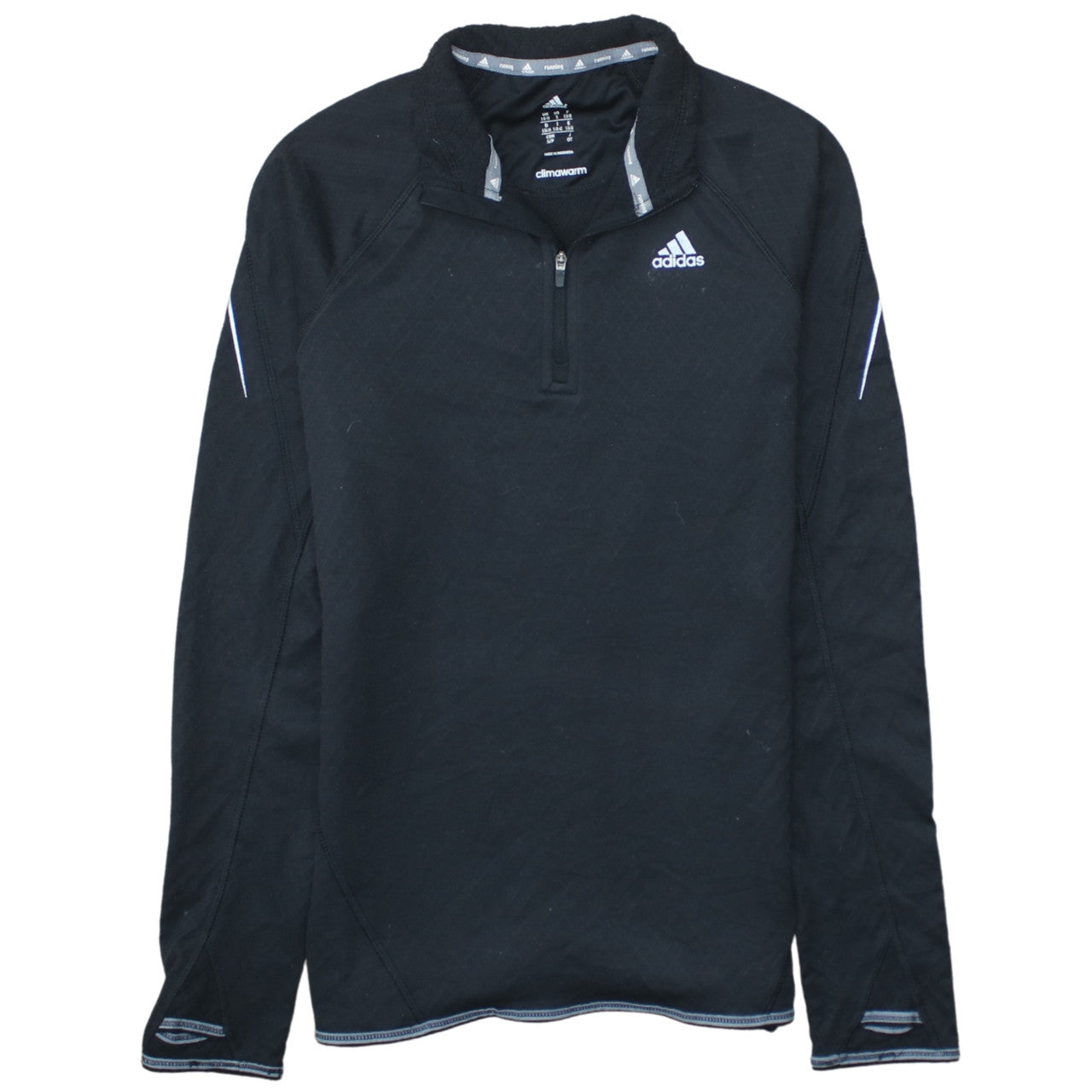 Adidas Women Black 1/2 Zip ClimaWarm Running Sweatshirt UK 8-10