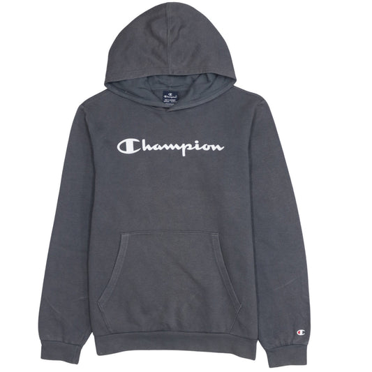 Champion Boys Grey 2XL Pullover Hoodie with Logo Print