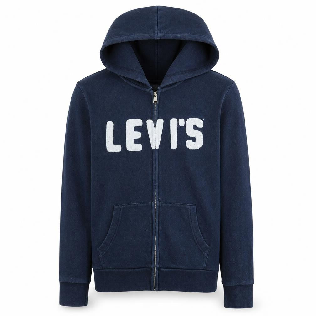 Levi's Men's Blue Full Zip Logo Hoodie Size S Fleece Sweatshirt