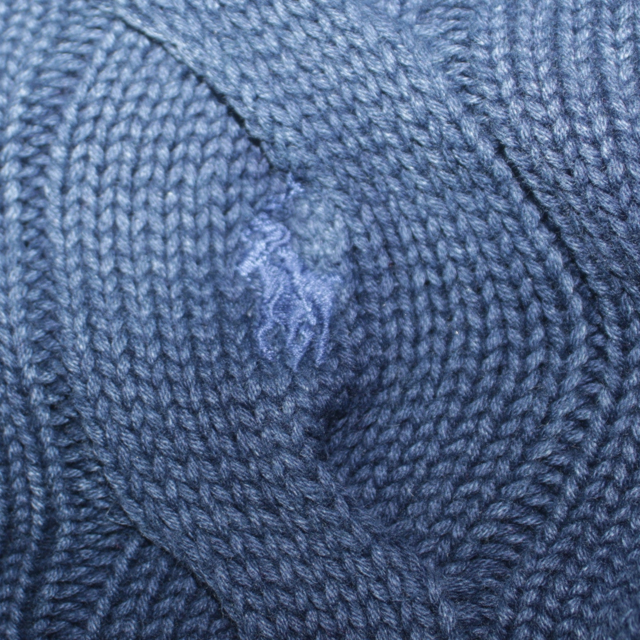 Polo Ralph Lauren Men's Blue Cable-Knit Cotton Jumper M