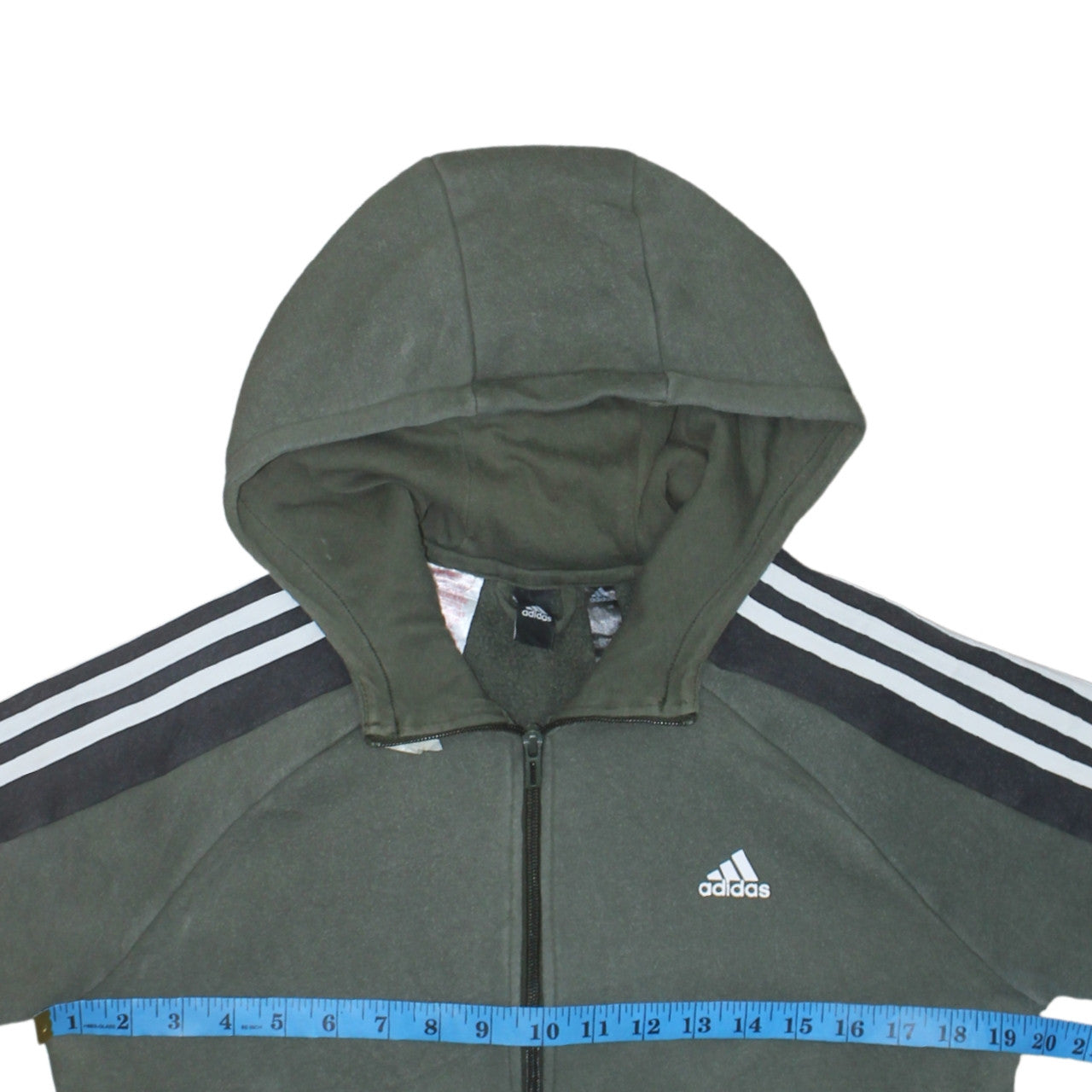Adidas Boys Green Full Zip Hoodie Sweatshirt 13-14 Years L Gym Casual