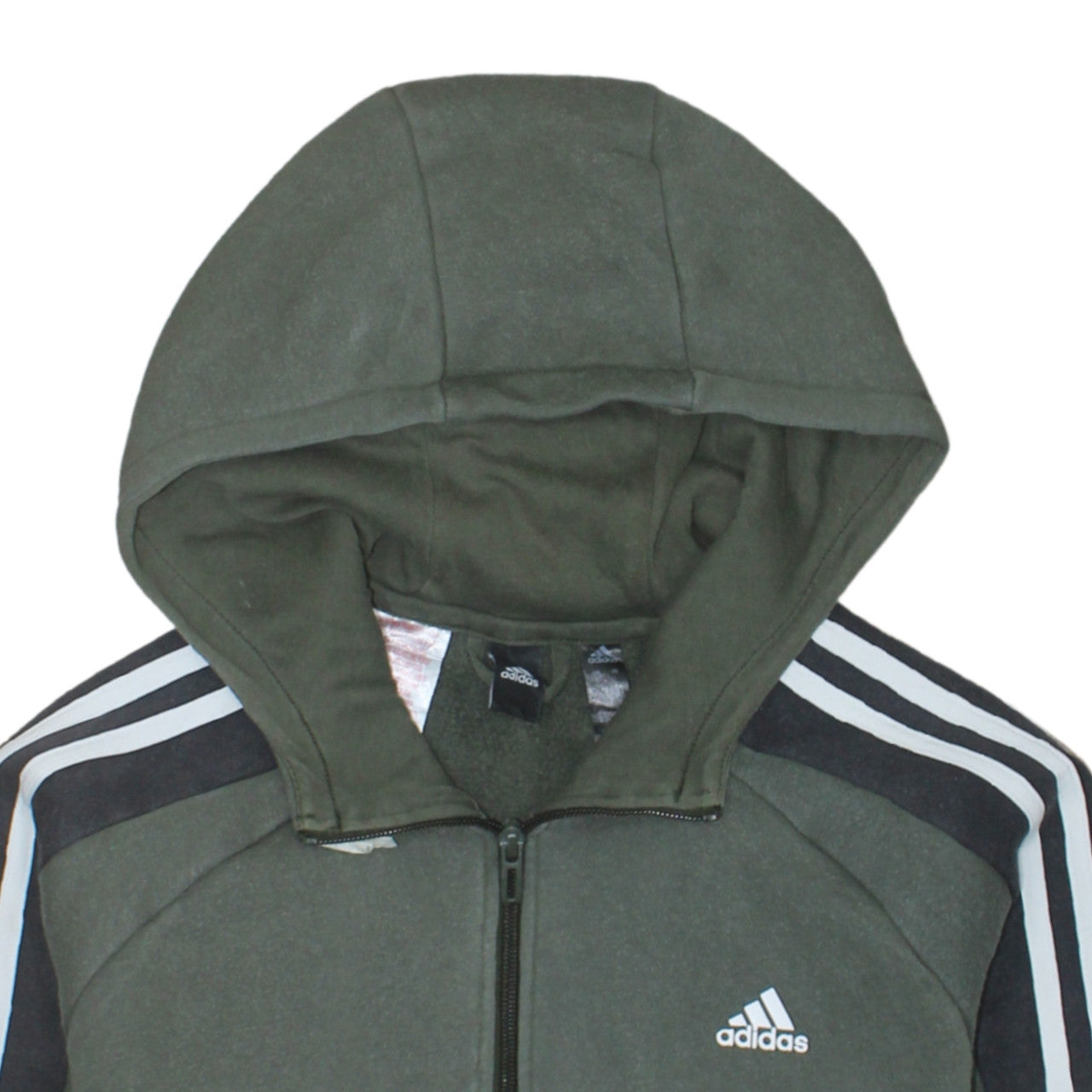 Adidas Boys Green Full Zip Hoodie Sweatshirt 13-14 Years L Gym Casual