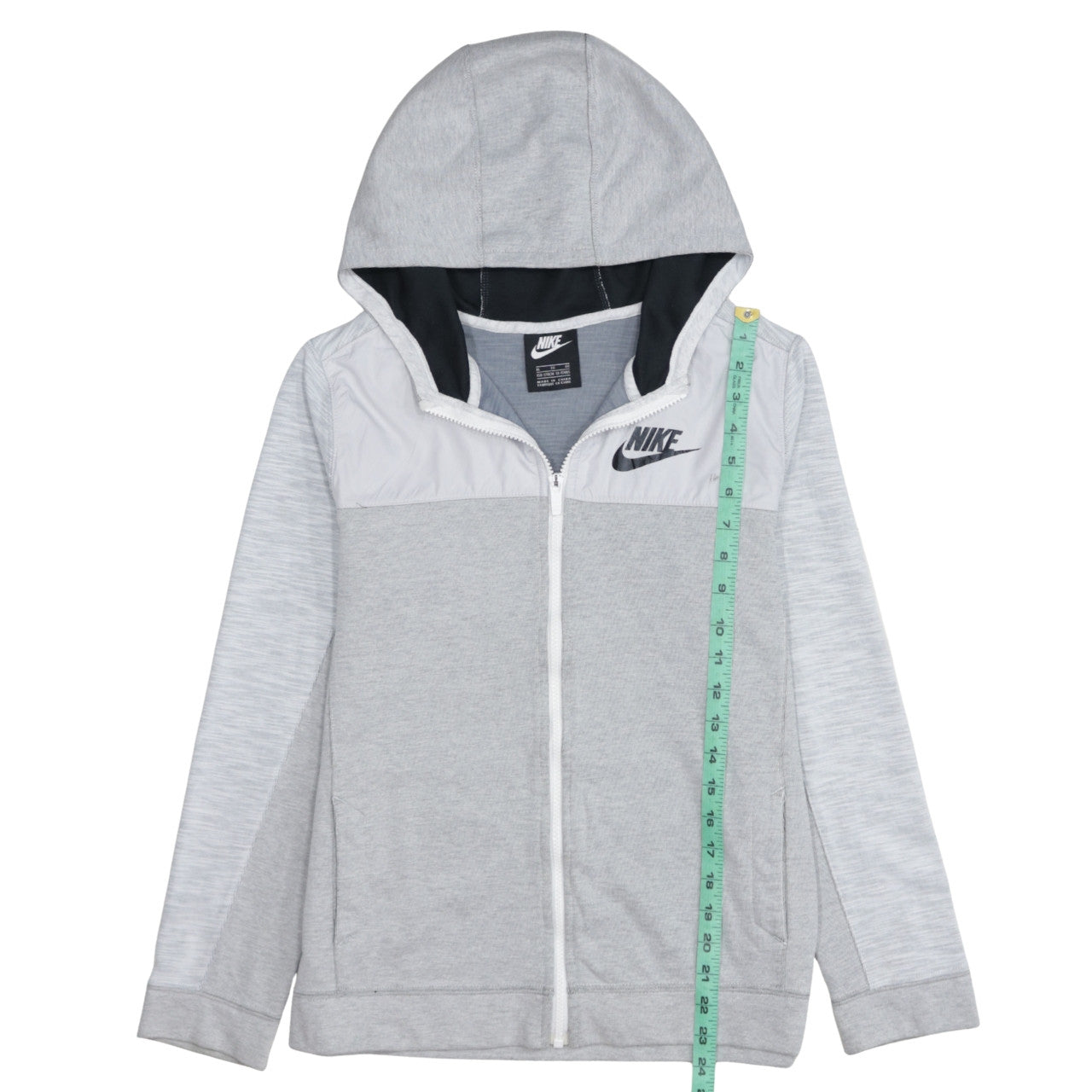 Nike Boys Grey Full Zip Hoodie Sweatshirt XL 13-15 Years Hooded Logo