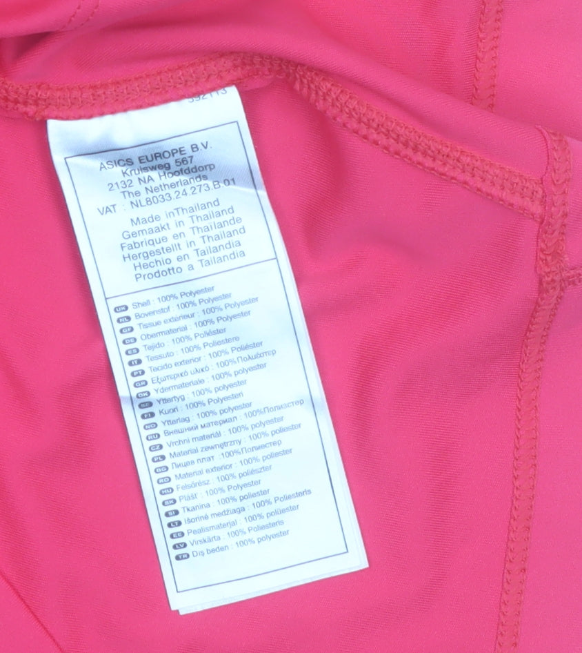 ASICS Women's Pink Short Sleeve 1/4 Zip Running Top Size M
