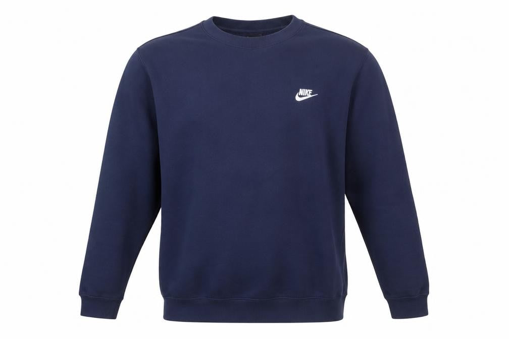 Nike Men's Blue Crew Neck Pullover Sweatshirt M Fleece Logo