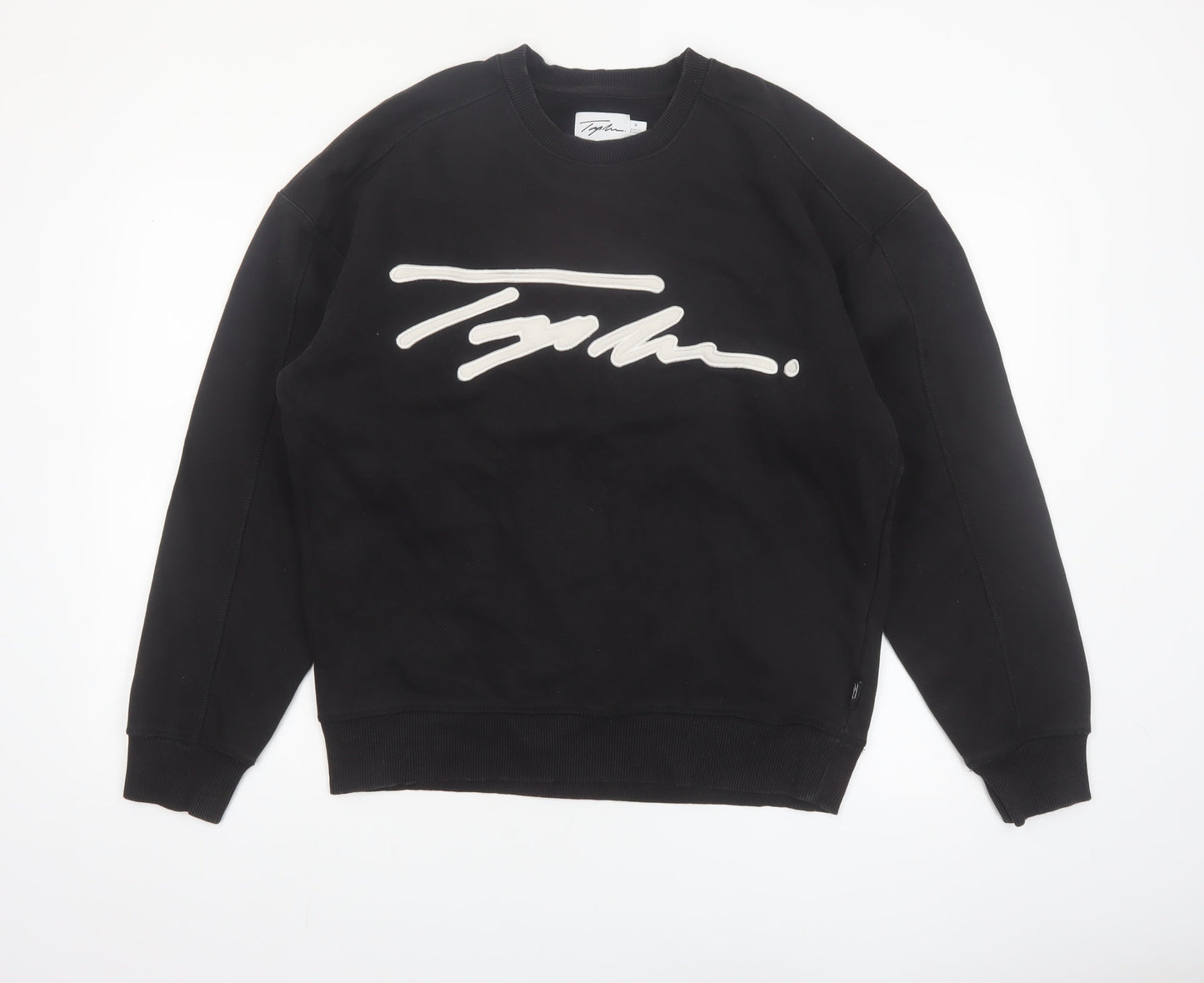 Topman Men's Black Logo Crew Neck Sweatshirt Size S Pullover