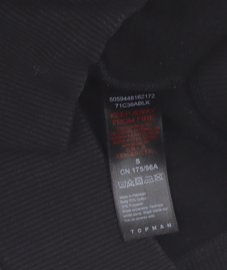 Topman Men's Black Logo Crew Neck Sweatshirt Size S Pullover
