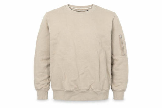 Brave Soul Men's Beige Crew Neck Pullover Sweatshirt Size S
