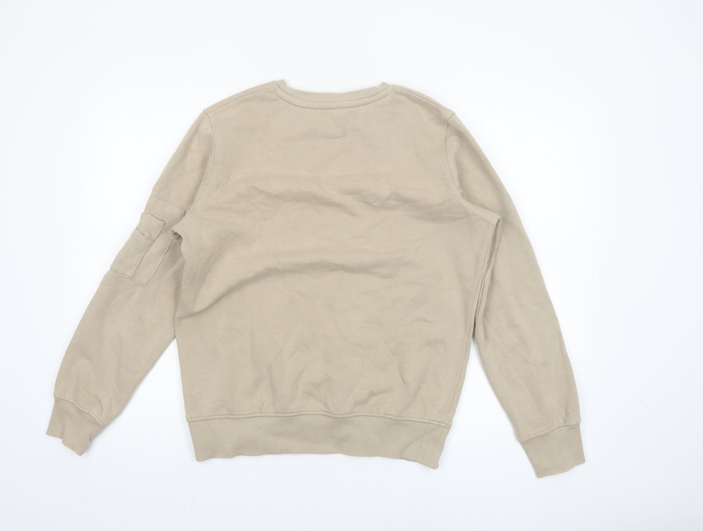 Brave Soul Men's Beige Crew Neck Pullover Sweatshirt Size S