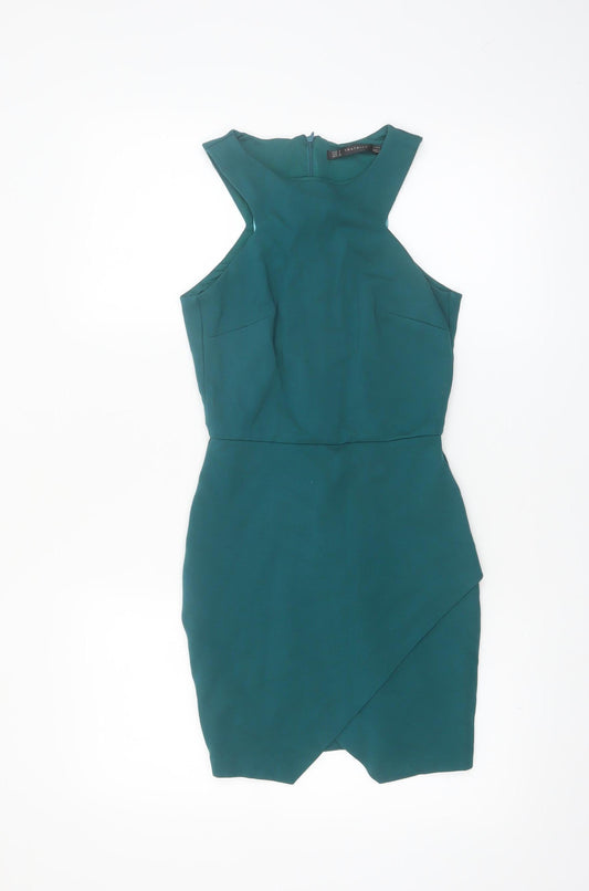 Zara Trafaluc Women Green Bodycon Sleeveless Mini Dress Size S
