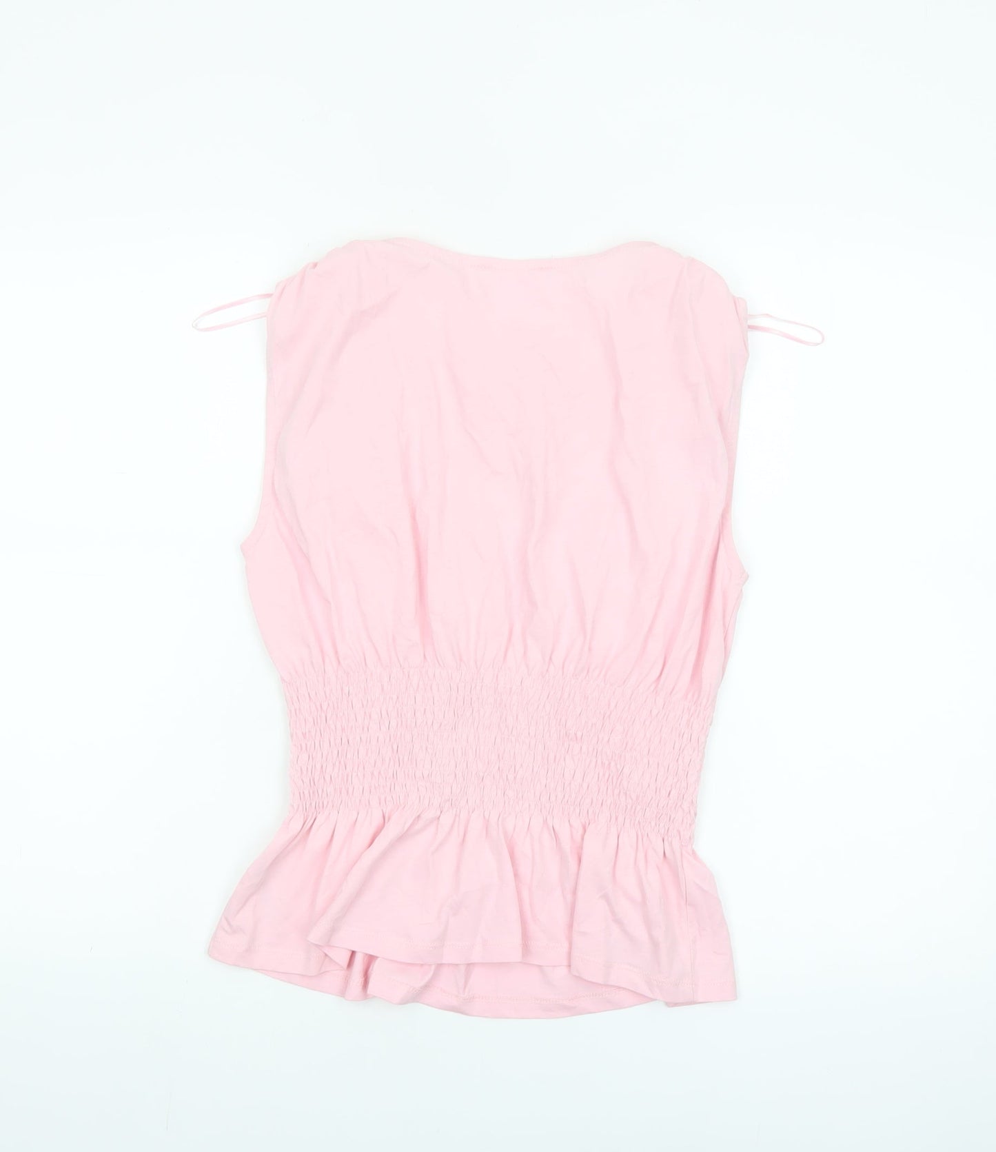 Savida Women's Pink Sleeveless Tunic Blouse Size S 100% Cotton